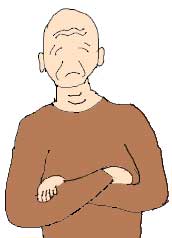 困った老人のイラスト